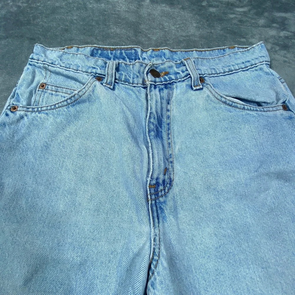 Vintage Levis 505 Jean Shorts 30 Blue Light Wash Orange Tab Jorts 90s Stone